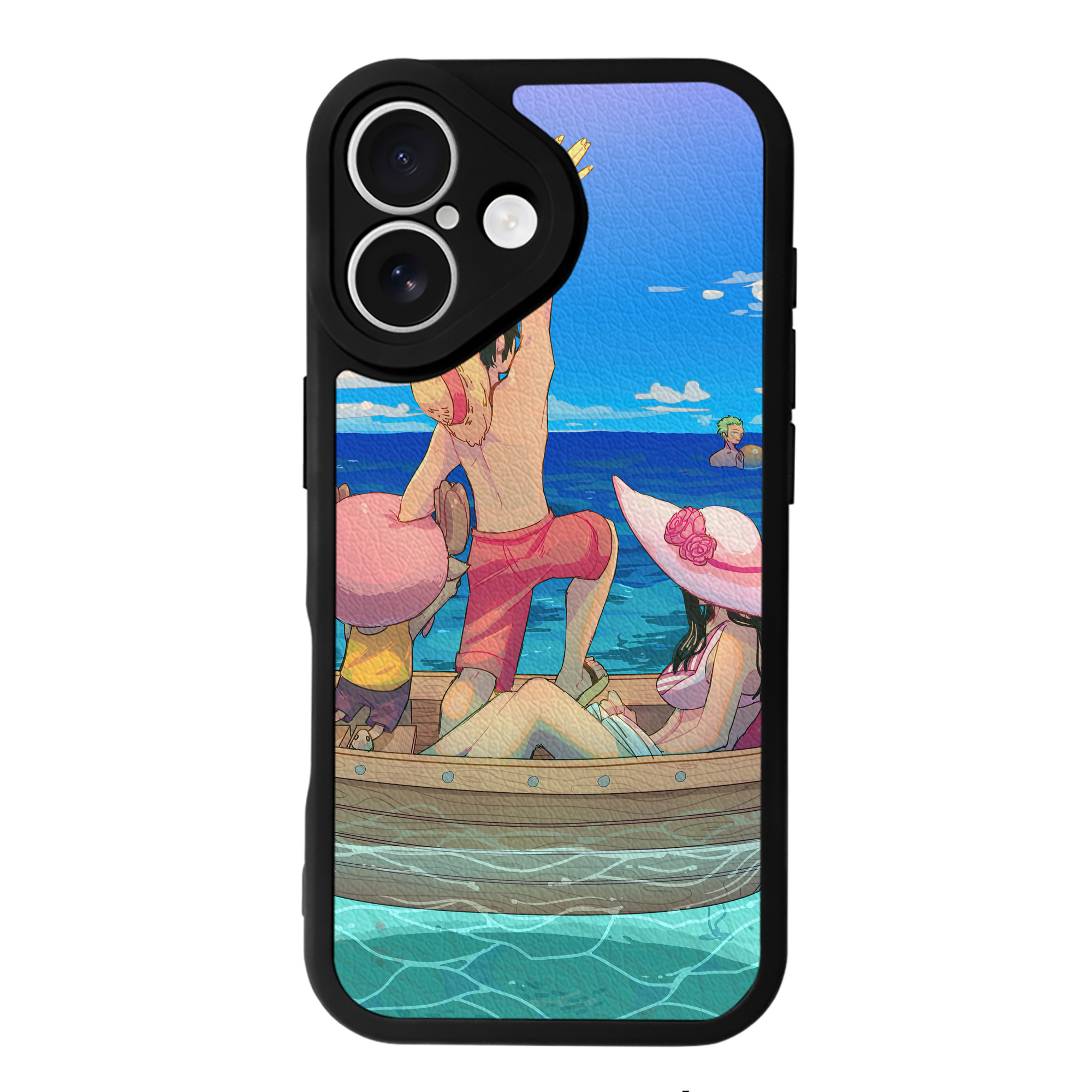（画像用） ワンピース ONE PIECE 【iPhone 16シリーズ対応】シリコンスマホケース（レザー調） 材質：シリコン